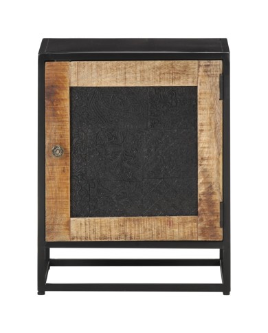 Table de chevet 40x30x50 cm Bois de manguier brut