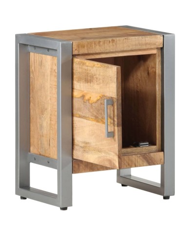 Table de chevet 40x30x50 cm Bois de manguier brut