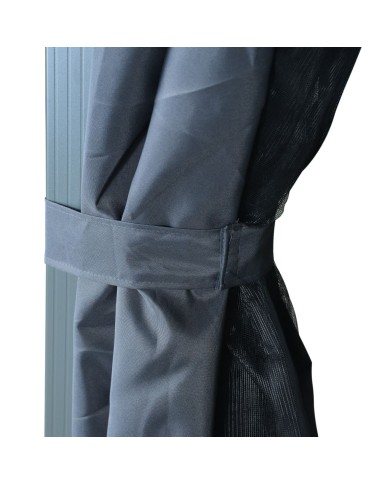 Tonnelle avec rideau 400x300 cm Anthracite Aluminium