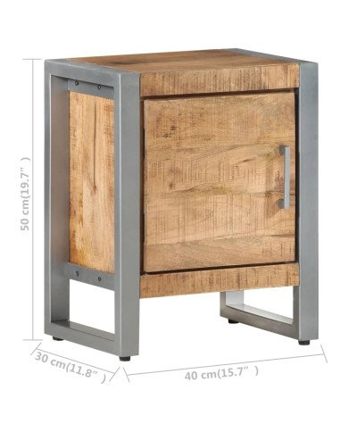 Table de chevet 40x30x50 cm Bois de manguier brut