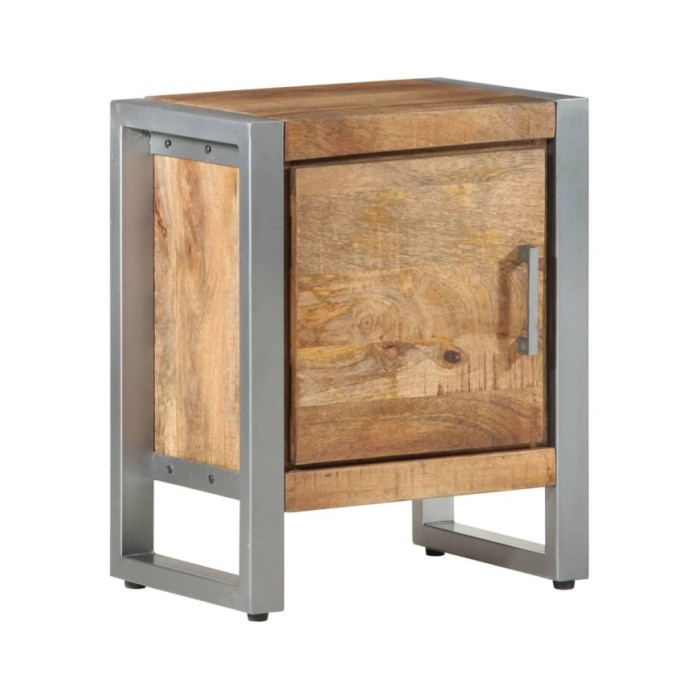 Table de chevet 40x30x50 cm Bois de manguier brut