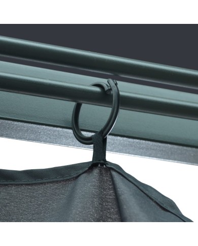 Tonnelle avec rideau 400x300 cm Anthracite Aluminium