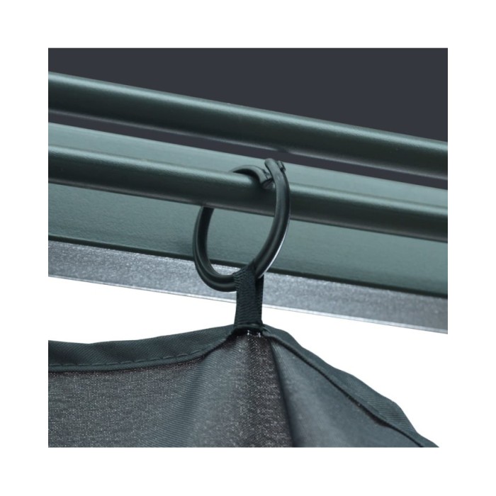 Tonnelle avec rideau 400x300 cm Anthracite Aluminium