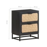 Table de chevet 40x30x50 cm Bois de manguier massif