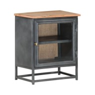 Table de chevet Gris 40x30x50 cm Bois d'acacia massif