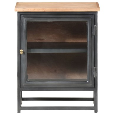 Table de chevet Gris 40x30x50 cm Bois d'acacia massif