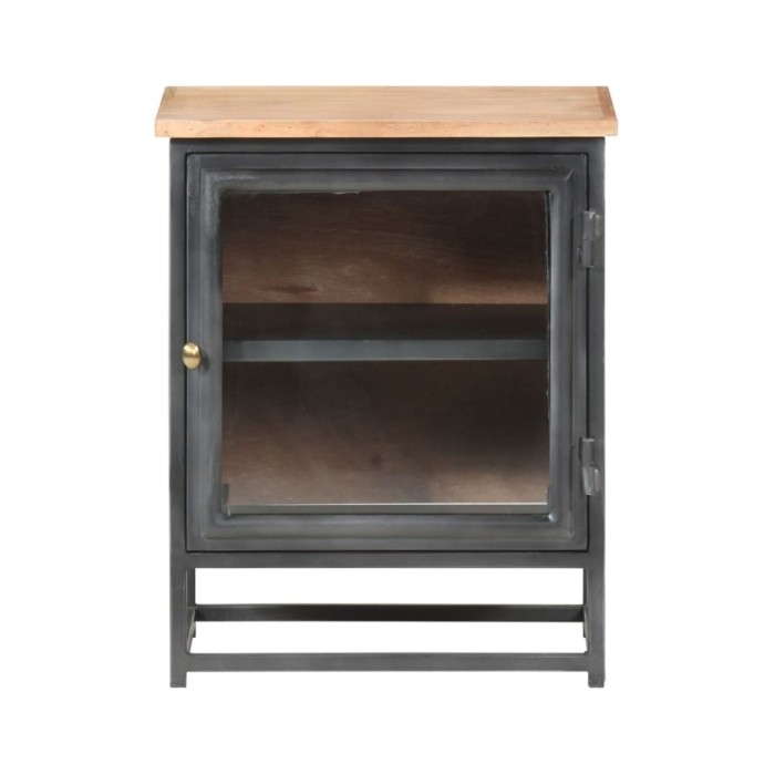 Table de chevet Gris 40x30x50 cm Bois d'acacia massif