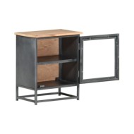 Table de chevet Gris 40x30x50 cm Bois d'acacia massif
