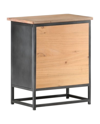 Table de chevet Gris 40x30x50 cm Bois d'acacia massif