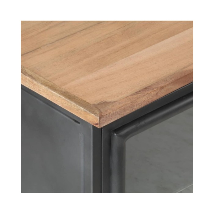 Table de chevet Gris 40x30x50 cm Bois d'acacia massif