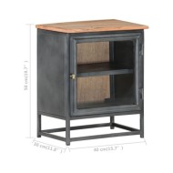 Table de chevet Gris 40x30x50 cm Bois d'acacia massif