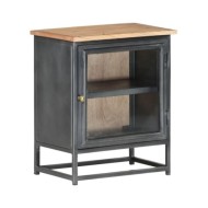 Table de chevet Gris 40x30x50 cm Bois d'acacia massif