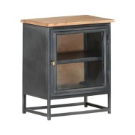 Table de chevet Gris 40x30x50 cm Bois d'acacia massif