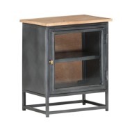 Table de chevet Gris 40x30x50 cm Bois d'acacia massif