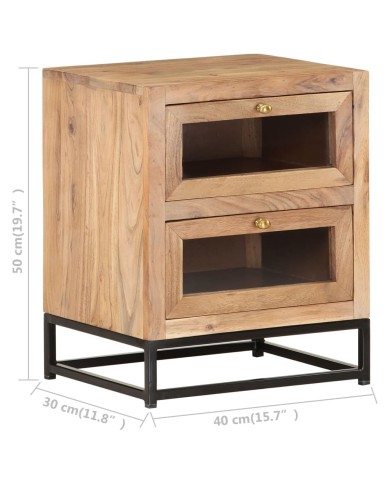 Table de chevet 40x30x50 cm Bois d'acacia massif