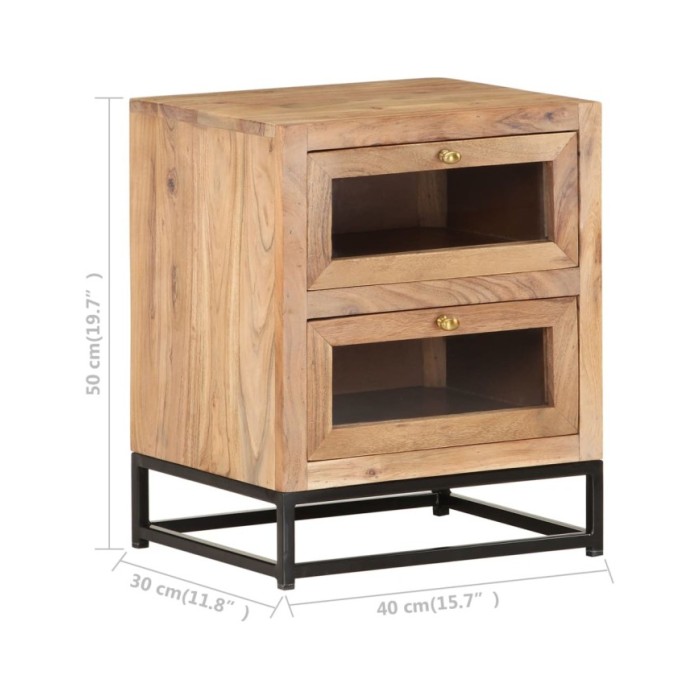 Table de chevet 40x30x50 cm Bois d'acacia massif