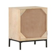 Table de chevet 40x30x50 cm Bois de manguier et canne naturelle