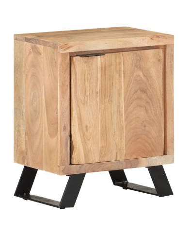 Table de chevet 40x30x50 cm Bois d'acacia avec bord naturel