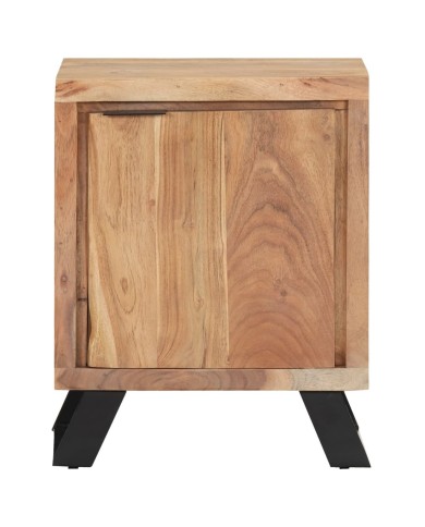 Table de chevet 40x30x50 cm Bois d'acacia avec bord naturel