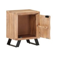 Table de chevet 40x30x50 cm Bois d'acacia avec bord naturel