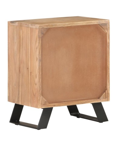 Table de chevet 40x30x50 cm Bois d'acacia avec bord naturel