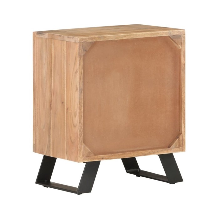 Table de chevet 40x30x50 cm Bois d'acacia avec bord naturel