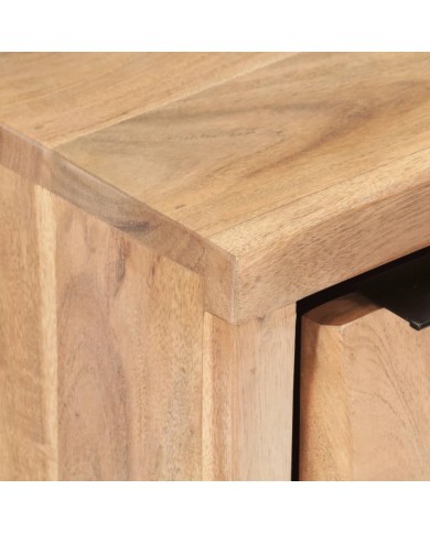 Table de chevet 40x30x50 cm Bois d'acacia avec bord naturel