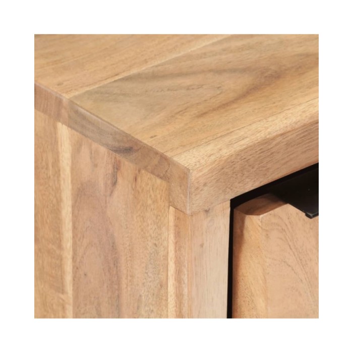 Table de chevet 40x30x50 cm Bois d'acacia avec bord naturel