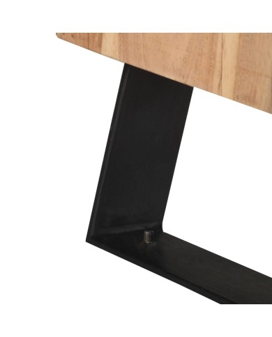 Table de chevet 40x30x50 cm Bois d'acacia avec bord naturel