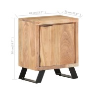 Table de chevet 40x30x50 cm Bois d'acacia avec bord naturel