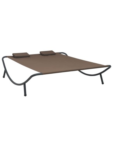 Chaise longue d'extérieur Tissu Marron