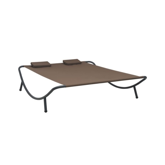 Chaise longue d'extérieur Tissu Marron