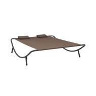 Chaise longue d'extérieur Tissu Marron