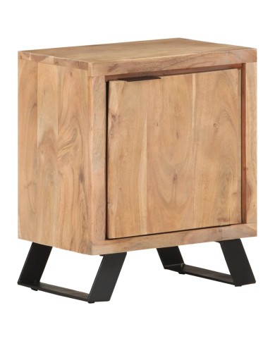 Table de chevet 40x30x50 cm Bois d'acacia avec bord naturel