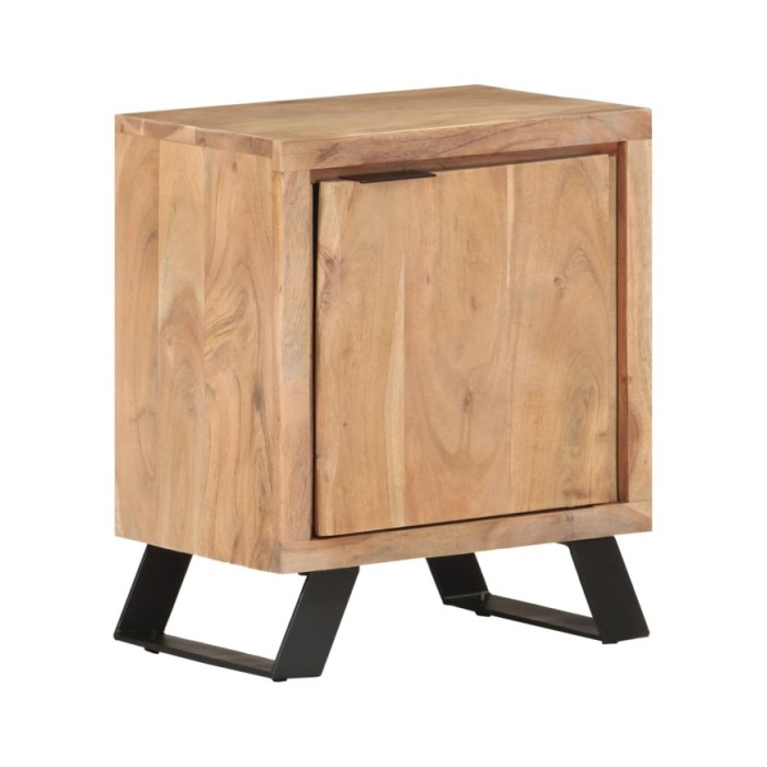 Table de chevet 40x30x50 cm Bois d'acacia avec bord naturel