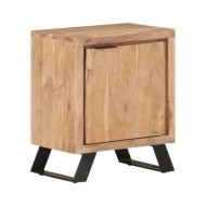 Table de chevet 40x30x50 cm Bois d'acacia avec bord naturel