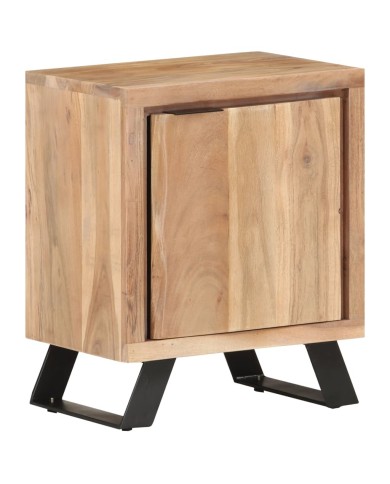 Table de chevet 40x30x50 cm Bois d'acacia avec bord naturel