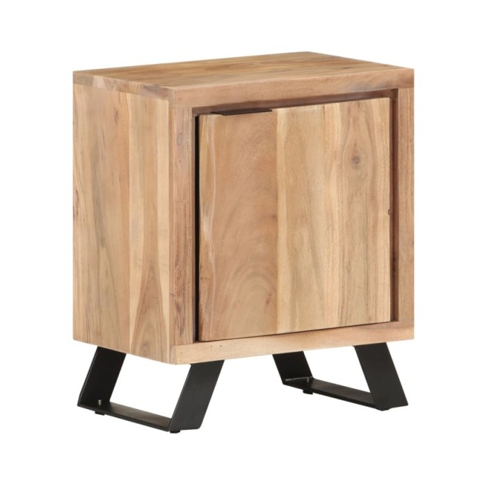 Table de chevet 40x30x50 cm Bois d'acacia avec bord naturel
