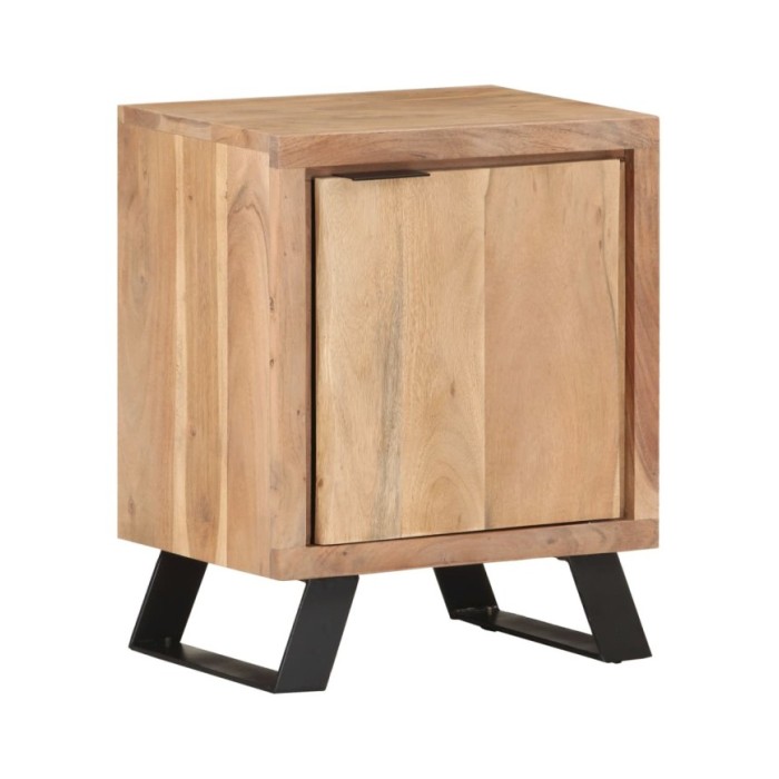 Table de chevet 40x30x50 cm Bois d'acacia avec bord naturel