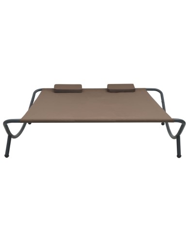 Chaise longue d'extérieur Tissu Marron