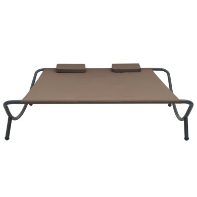 Chaise longue d'extérieur Tissu Marron