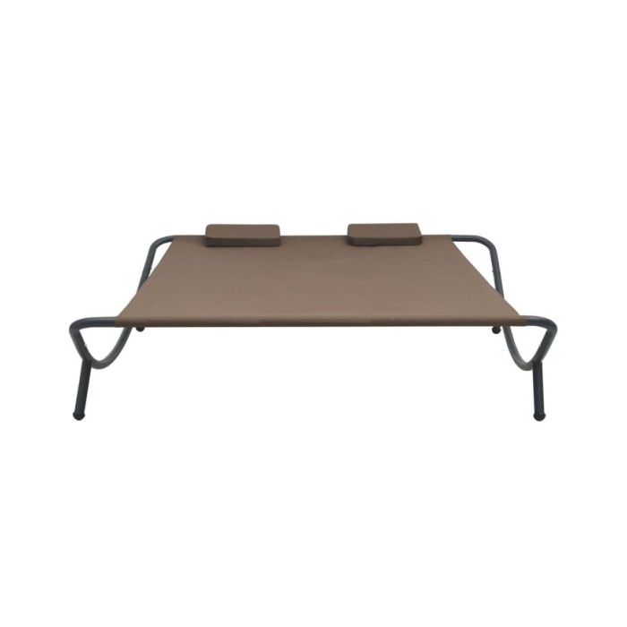 Chaise longue d'extérieur Tissu Marron