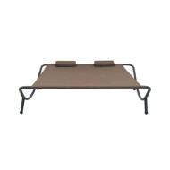 Chaise longue d'extérieur Tissu Marron