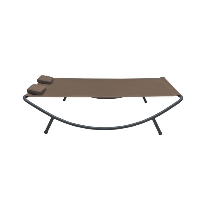 Chaise longue d'extérieur Tissu Marron