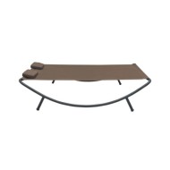 Chaise longue d'extérieur Tissu Marron