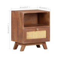 Table de chevet 40x30x50 cm Bois de manguier massif