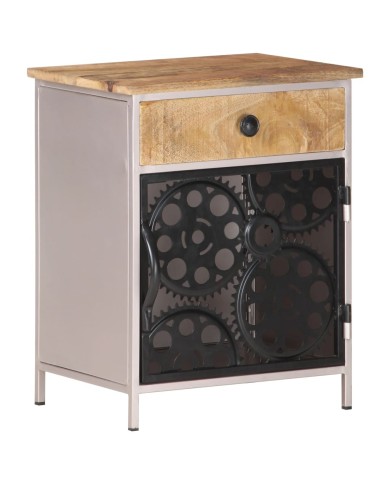 Table de chevet 40x30x50 cm Bois de manguier brut