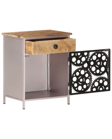 Table de chevet 40x30x50 cm Bois de manguier brut