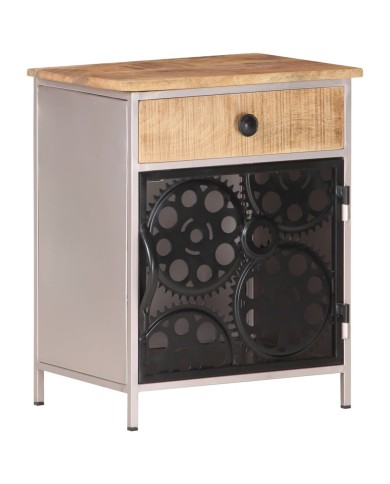 Table de chevet 40x30x50 cm Bois de manguier brut
