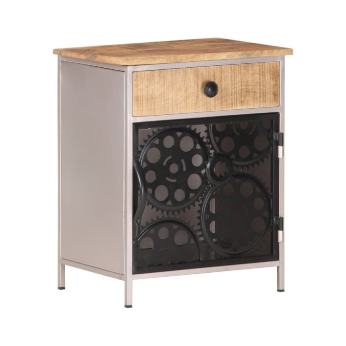 Table de chevet 40x30x50 cm Bois de manguier brut
